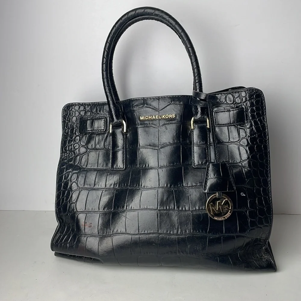 Michael Kors Dillon Large Croc Embossed Satchel
